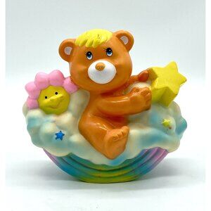 Vintage Care Bear Piggy Bank Soma 1984 Clouds Rainbow Stars Orange Bear